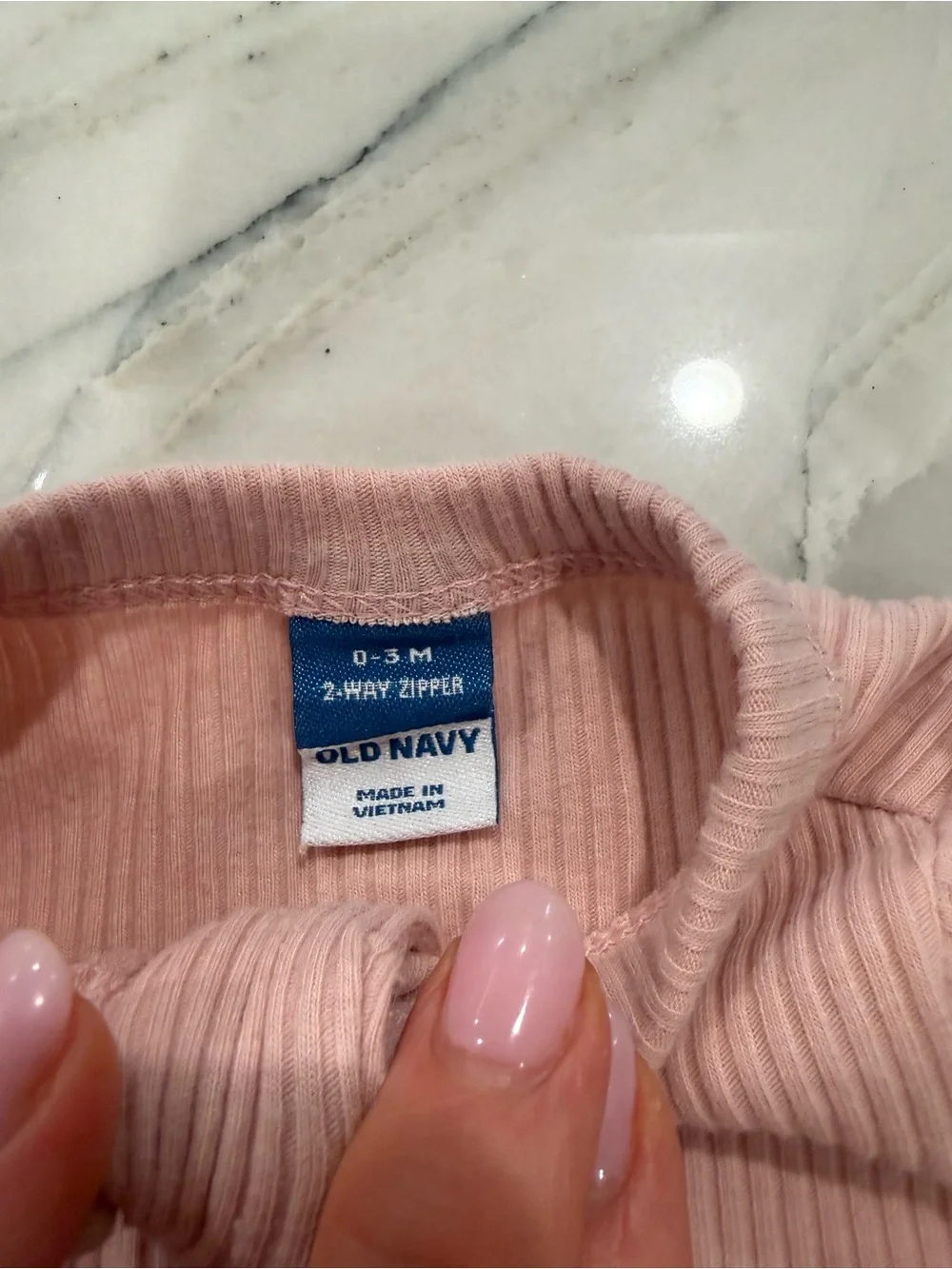 Old Navy Ribbed Pink Footed One-Piece Zipper Pajamas